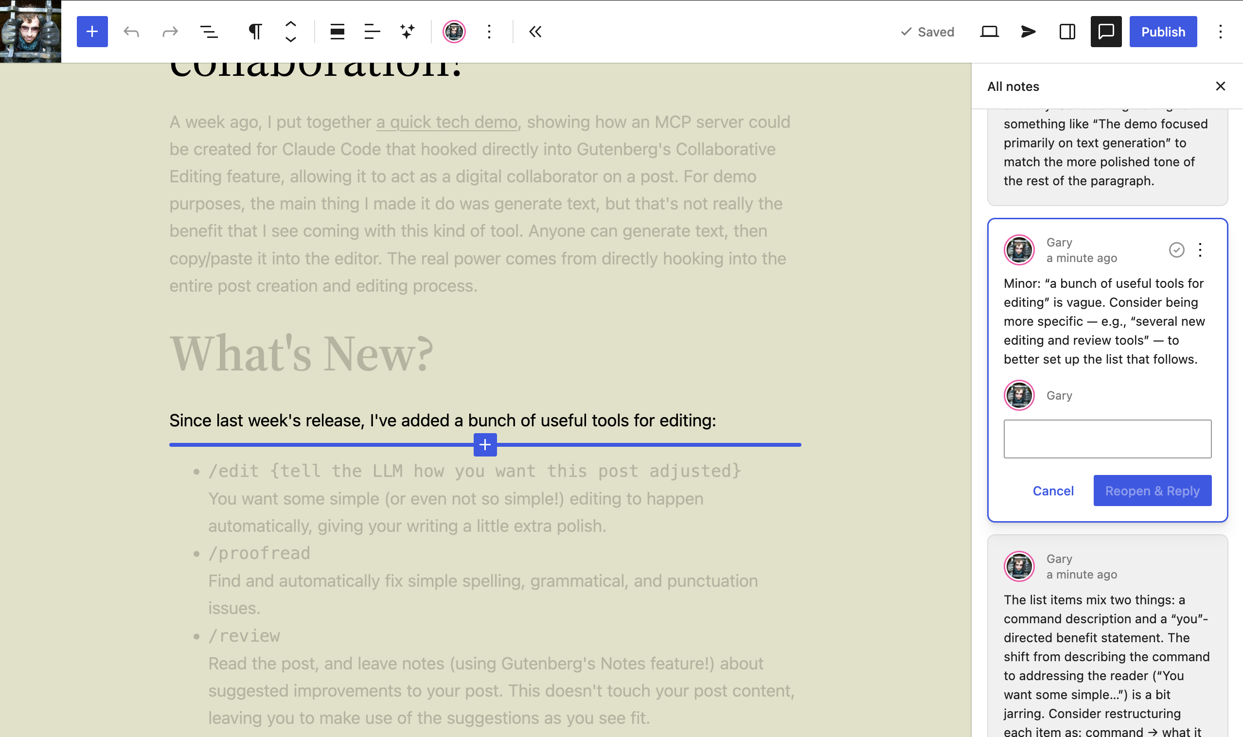Claudaborative Editing 0.2: now with 500% more collaboration!